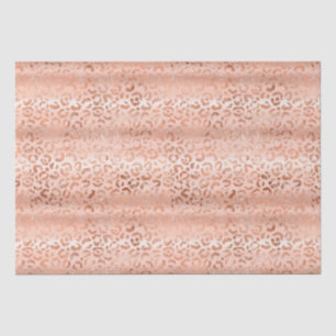 Blush Pink Peach Leopard Print Sparkle Ombre Tissue Paper
