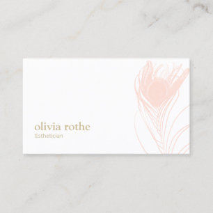 Blush  Pink Peacock Feather Beauty  Business Card