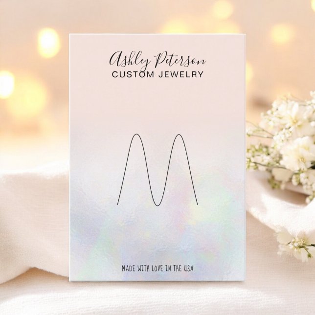 Blush pink pearl nacre jewellery ring display business card (Blush pink pearl nacre jewelry ring display business card)