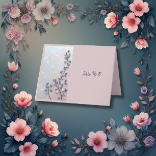 blush pink & pearl tone botanical Branch wedding  Thank You Card