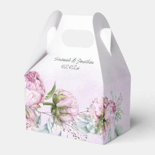 Blush Pink Peonies and Sage Greenery Wedding Favou Favour Box