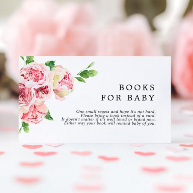 Blush Pink Peonies  Book for Baby Enclosure Card (Creator Uploaded)
