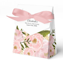 Blush Pink Peonies Bridal Shower Favour Boxes