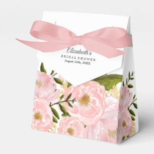 Blush Pink Peonies Bridal Shower Favour Boxes