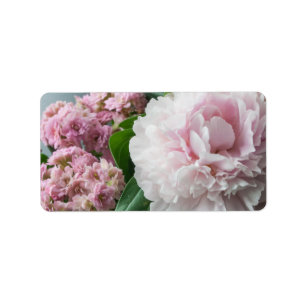 Blush Pink Peonies Label