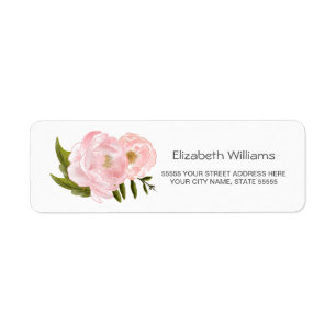 Blush Pink Peonies Return Address Labels