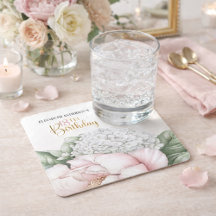 Blush Pink Peony Floral 18th Birthday