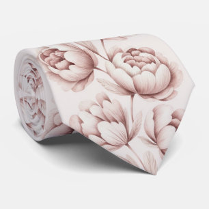 Blush Pink Peony Floral Tie