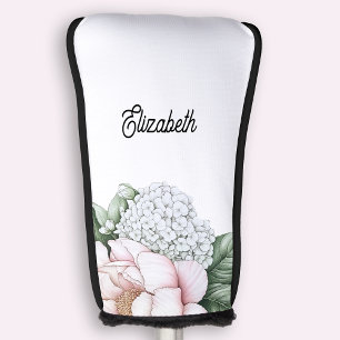 Blush Pink Peony Personalised Golf Head Cover