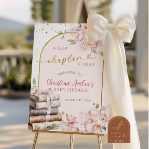 Blush Pink Peony Storybook Theme Bridal Shower Poster