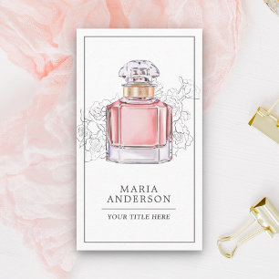Blush Pink Perfume Bottle Business Card