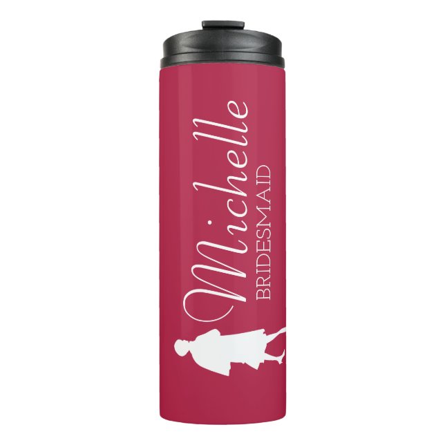 Blush Pink Personalised Bridesmaid  Thermal Tumble Thermal Tumbler (Front)
