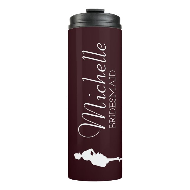 Blush Pink Personalised Bridesmaid  Thermal Tumble Thermal Tumbler (Front)