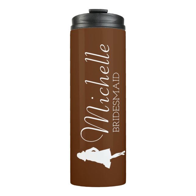 Blush Pink Personalised Bridesmaid  Thermal Tumble Thermal Tumbler (Front)