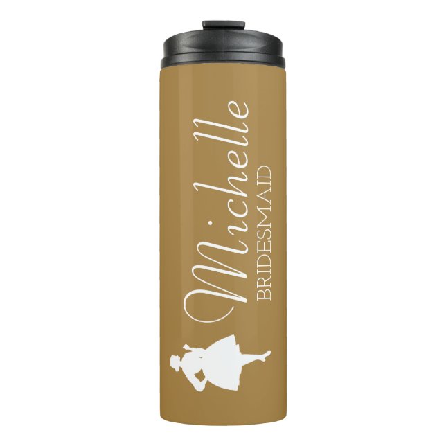 Blush Pink Personalised Bridesmaid  Thermal Tumble Thermal Tumbler (Front)