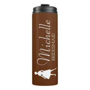 Blush Pink Personalised Bridesmaid  Thermal Tumble Tumbler
