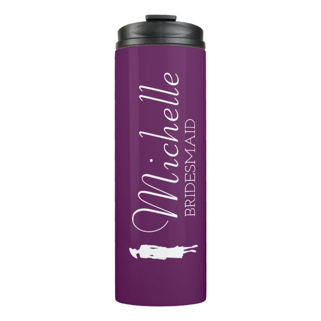 Blush Pink Personalised Bridesmaid Thermal Tumbler (Front)