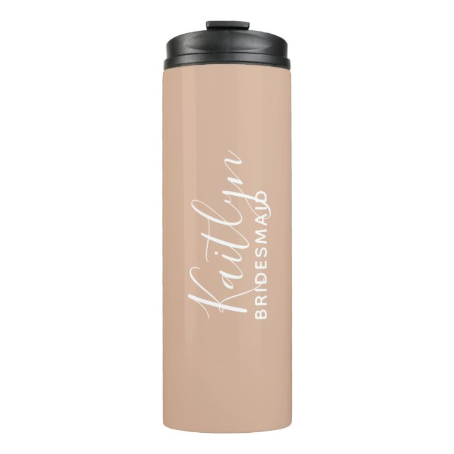 Blush Pink Personalised Bridesmaid   Thermal Tumbler (Front)