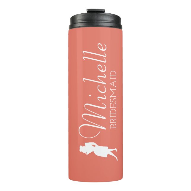 Blush Pink Personalised Bridesmaid  Thermal Tumbler (Front)