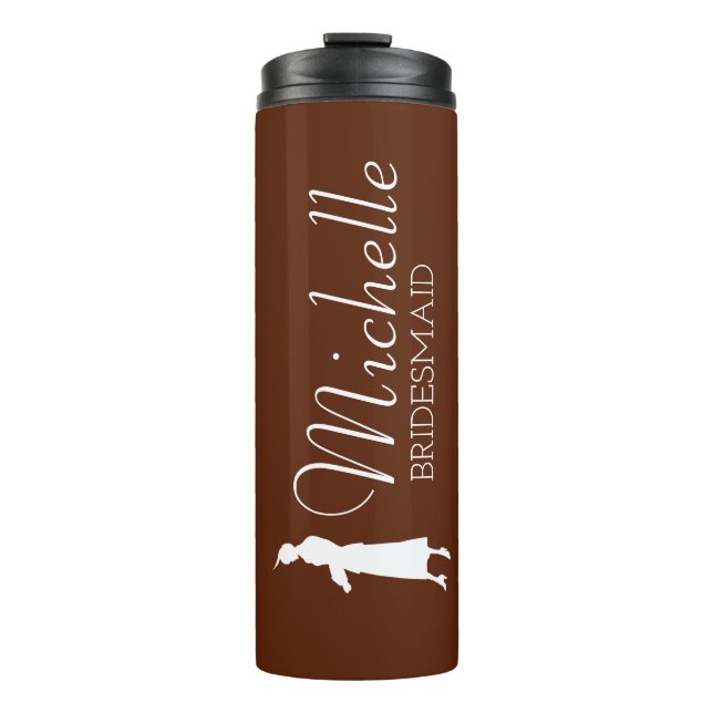 Blush Pink Personalised Bridesmaid Thermal Tumbler (Front)