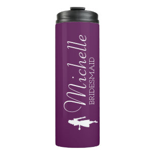 Blush Pink Personalised Bridesmaid  Thermal Tumbler