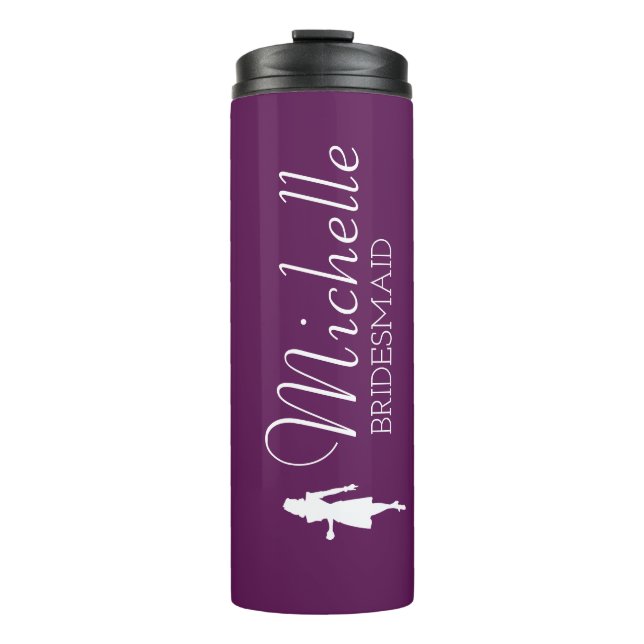 Blush Pink Personalised Bridesmaid  Thermal Tumbler (Front)