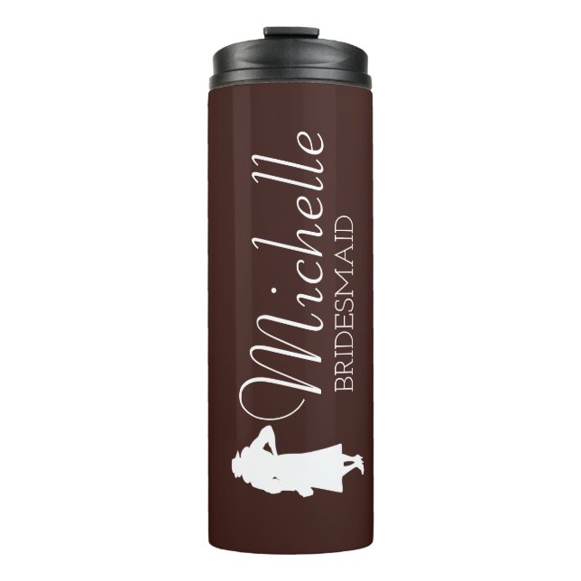 Blush Pink Personalised Bridesmaid Thermal Tumbler (Front)