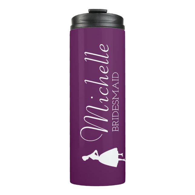 Blush Pink Personalised Bridesmaid  Thermal Tumbler (Front)