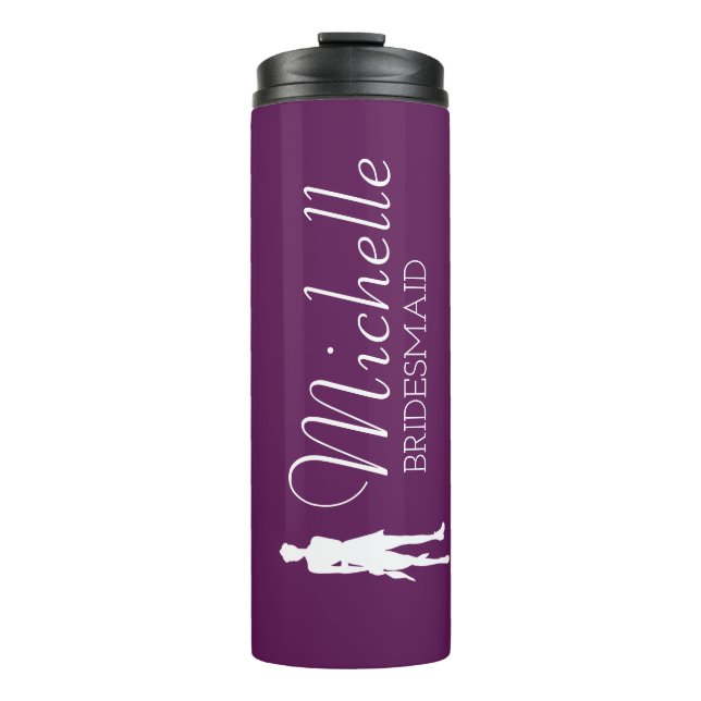 Blush Pink Personalised Bridesmaid Thermal Tumbler (Front)