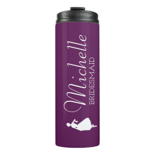 Blush Pink Personalised Bridesmaid  Thermal Tumbler
