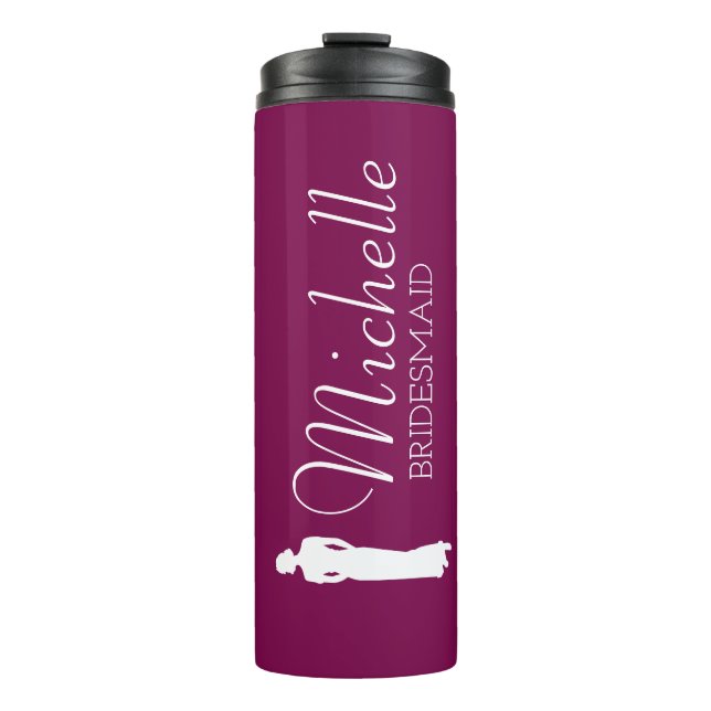 Blush Pink Personalised Bridesmaid  Thermal Tumbler (Front)