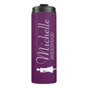 Blush Pink Personalised Bridesmaid  Thermal Tumbler