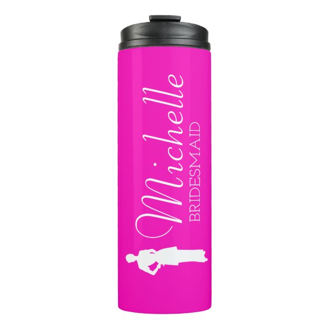 Blush Pink Personalised Bridesmaid Thermal Tumbler (Front)