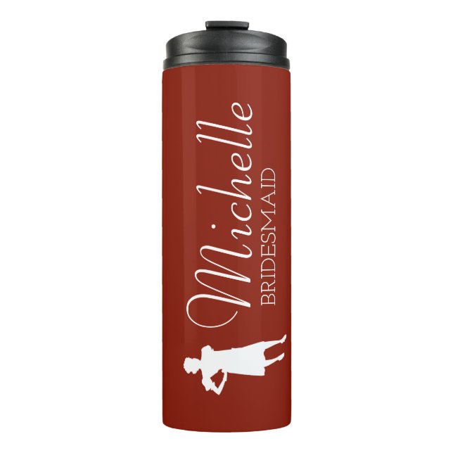Blush Pink Personalised Bridesmaid Thermal Tumbler (Front)