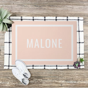 Blush Pink Personalised Family Name Doormat