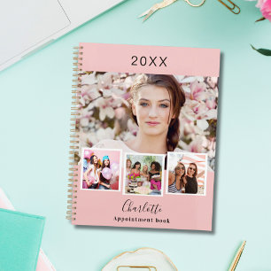 Blush pink photo collage appointments 2026 planner