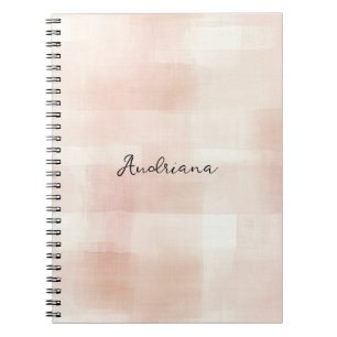 Blush Pink Plaid Stripes Notebook