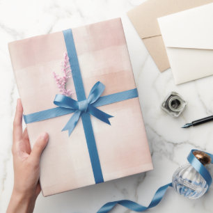Blush Pink Plaid Stripes   Wrapping Paper