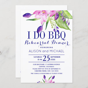 Blush pink plum navy i do bbq rehearsal dinner invitation