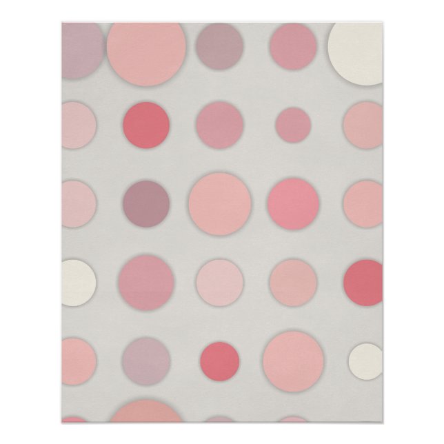 Blush Pink Polka Dot Abstract on Soft Gray Poster (Front)