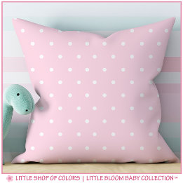 Blush Pink Polka Dot Baby Girl Nursery Cushion