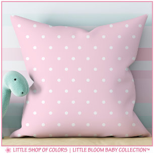 Blush Pink Polka Dot Baby Girl Nursery Cushion