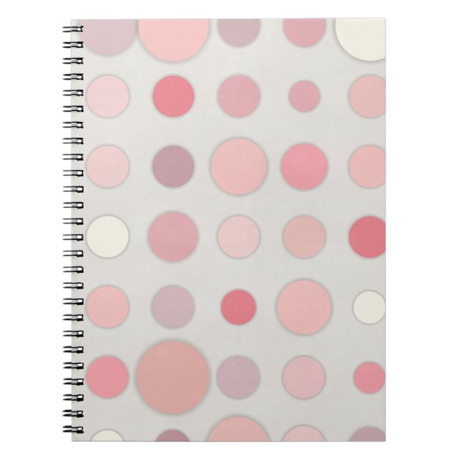 Blush Pink Polka Dot Pattern Art Notebook (Front)