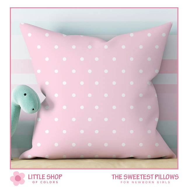 Blush Pink Polka Dot Pattern Nursery Cushion (Creator Uploaded)