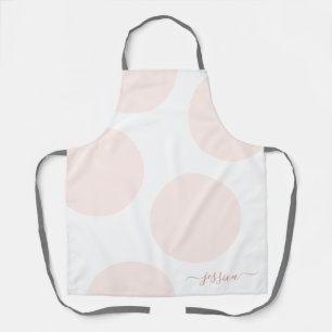 Blush Pink Polka Dot Simple Personalised Apron