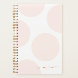 Blush Pink Polka Dot Simple Personalised Planner