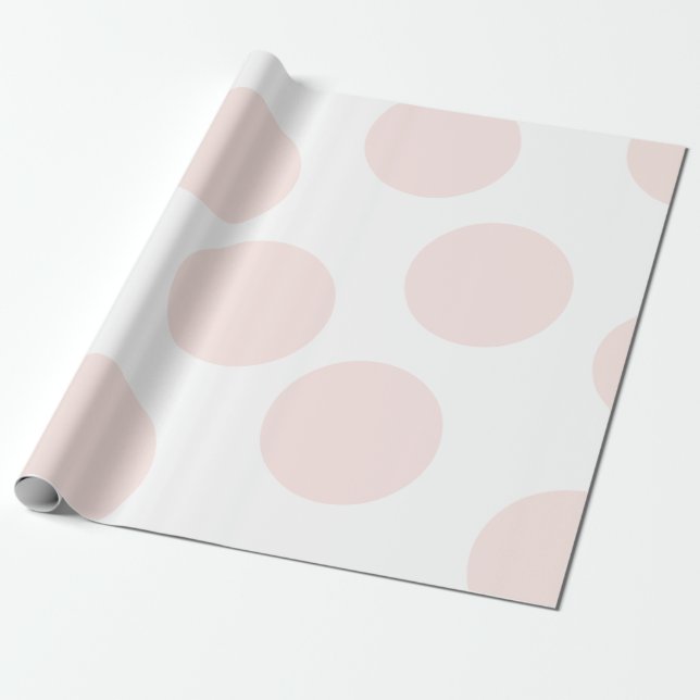 Blush Pink Polka Dot Wrapping Paper (Unrolled)
