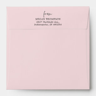 Blush Pink Pre-Addressed Square Envelope