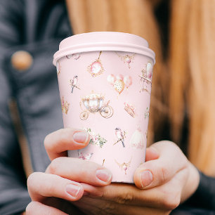 Blush Pink Princess Fairytale Birthday Party Paper Cups