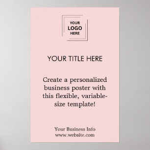 Blush Pink Professional Business Logo Promotional Poster
